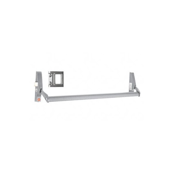 Satin Aluminum 48 10 Series Left Hand Reverse Bevel Crossbar Rim Panic Exit Device, 'S' Type Strike